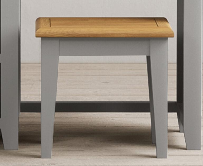 Weymouth Oak and Light Grey Painted Dressing Stool Oak Furniture