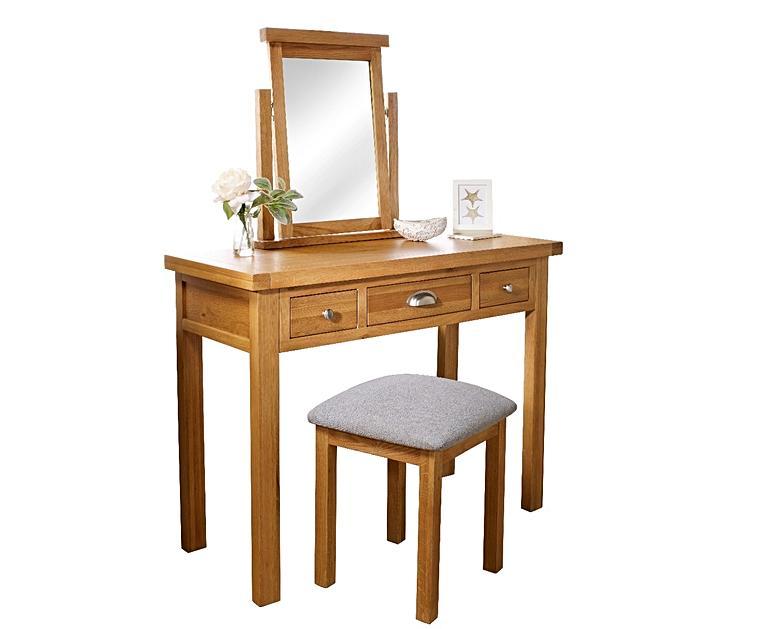 Robyn Oak 3 Drawer Dressing Table Oak Furniture Superstore