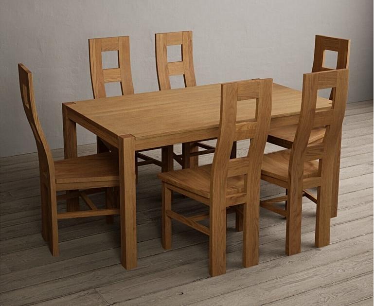 York 120cm Solid Oak Dining Table with Flow Back Chairs | Oak Furniture