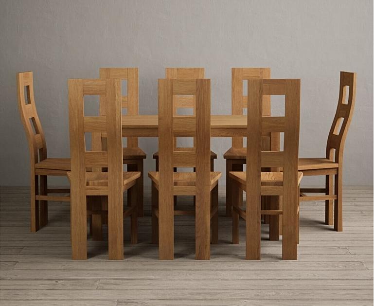 York 120cm Solid Oak Dining Table with Flow Back Chairs | Oak Furniture