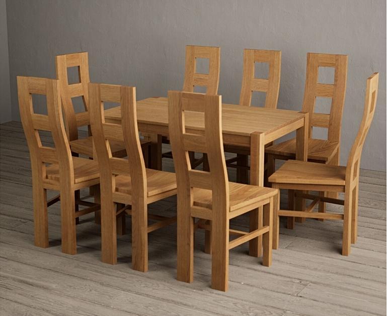 York 120cm Solid Oak Dining Table with Flow Back Chairs | Oak Furniture