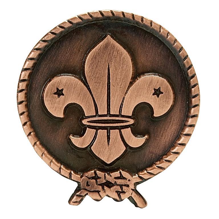 World Scout Copper Pin Badge 25mm