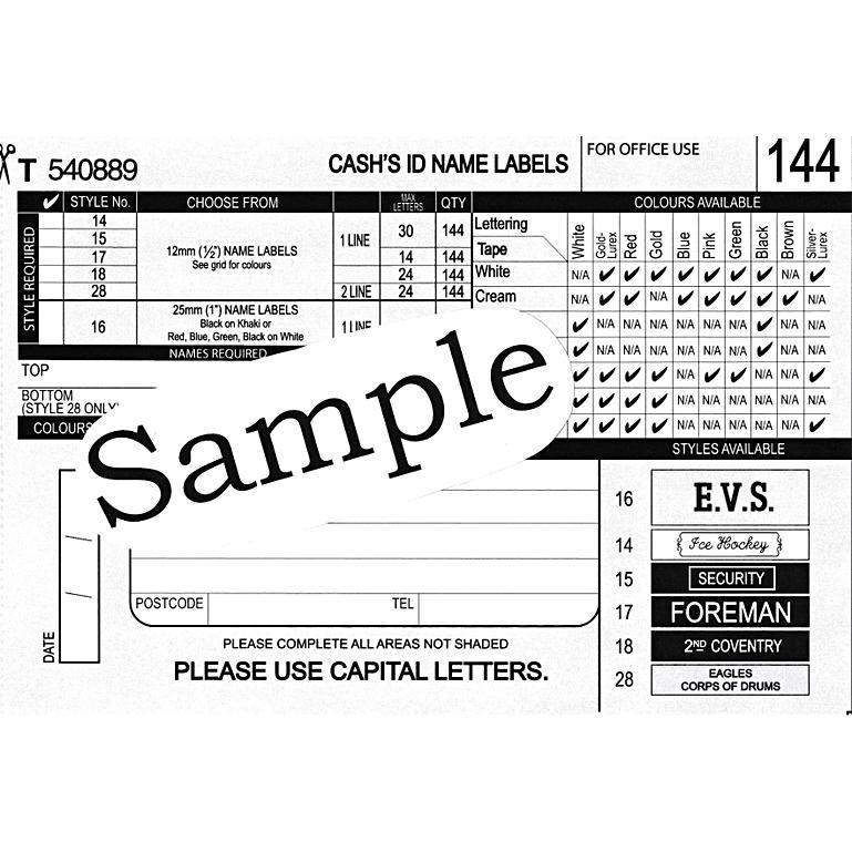 Cash's Tapes Order Cards 12 Dozen