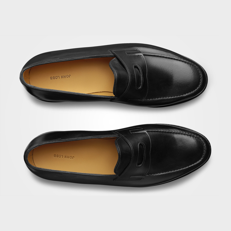 ドレスシューズ・革靴・ビジネスシューズ JOHN LOBB BLACK LEATHER LOPEZ LOAFERS Mens luxury shoes | Lopez | John Lobb Shoes