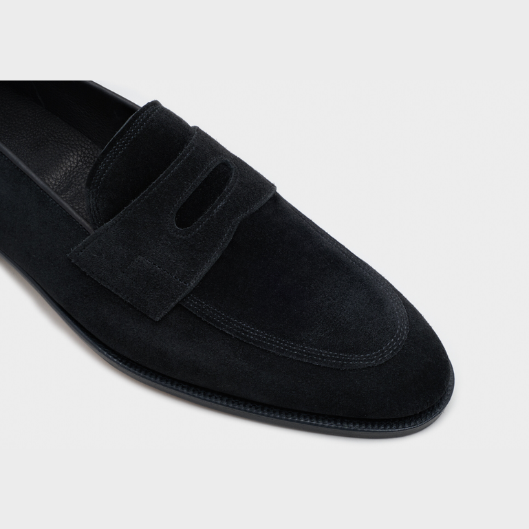 JOHN LOBB ジョンロブ ブラック スウェード スリッポン ローファー 極上☆ジョンロブ 7E【☆ローファー/CHESTER】6000ラスト