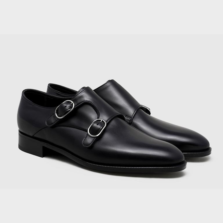 靴 John Lobb Matta Black Monk Strap shoes John Lobb | Victor | Shoes