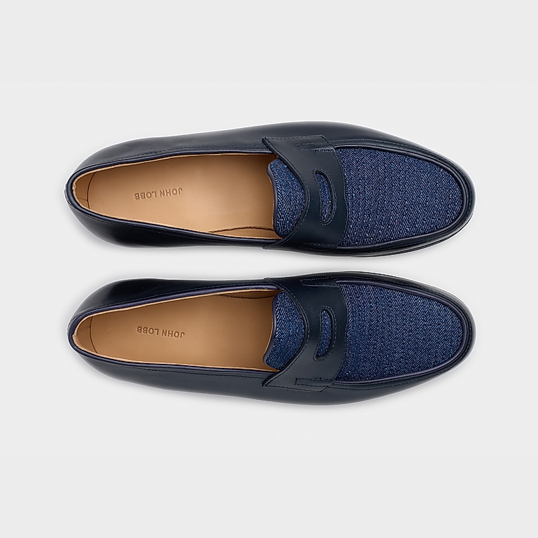 ジョンロブ John Lobb ネイビー スエード デッキシューズ Mens Luxury