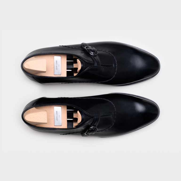 靴 JohnLobb UK6E Russel 8695last John Lobb 'Russell' Derby Brogued Cap Toe Dress Shoes Black