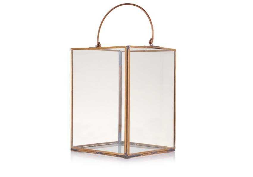 Copper and Glass Votive Lantern