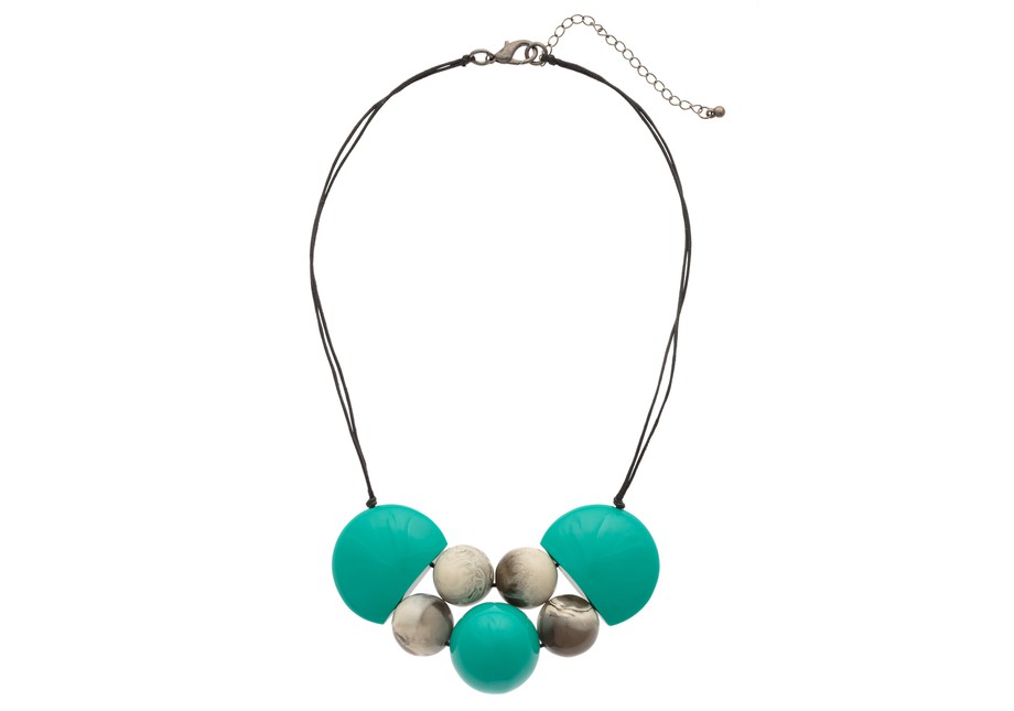 Sloan Marbelled Ball Cord Necklace - New - Oliver Bonas