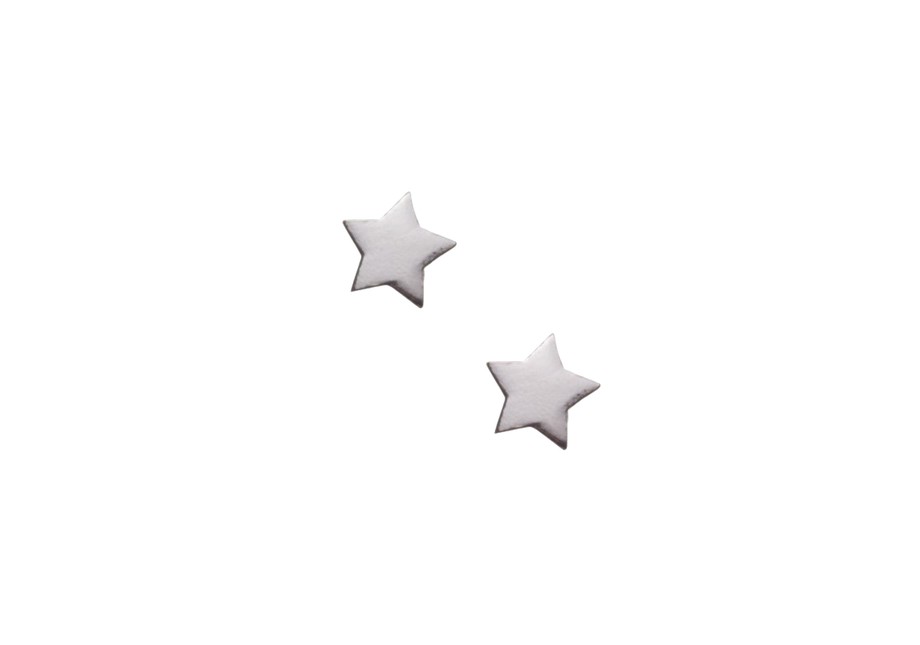 Ju Ju Silver Star Stud Earrings - Silver - Oliver Bonas