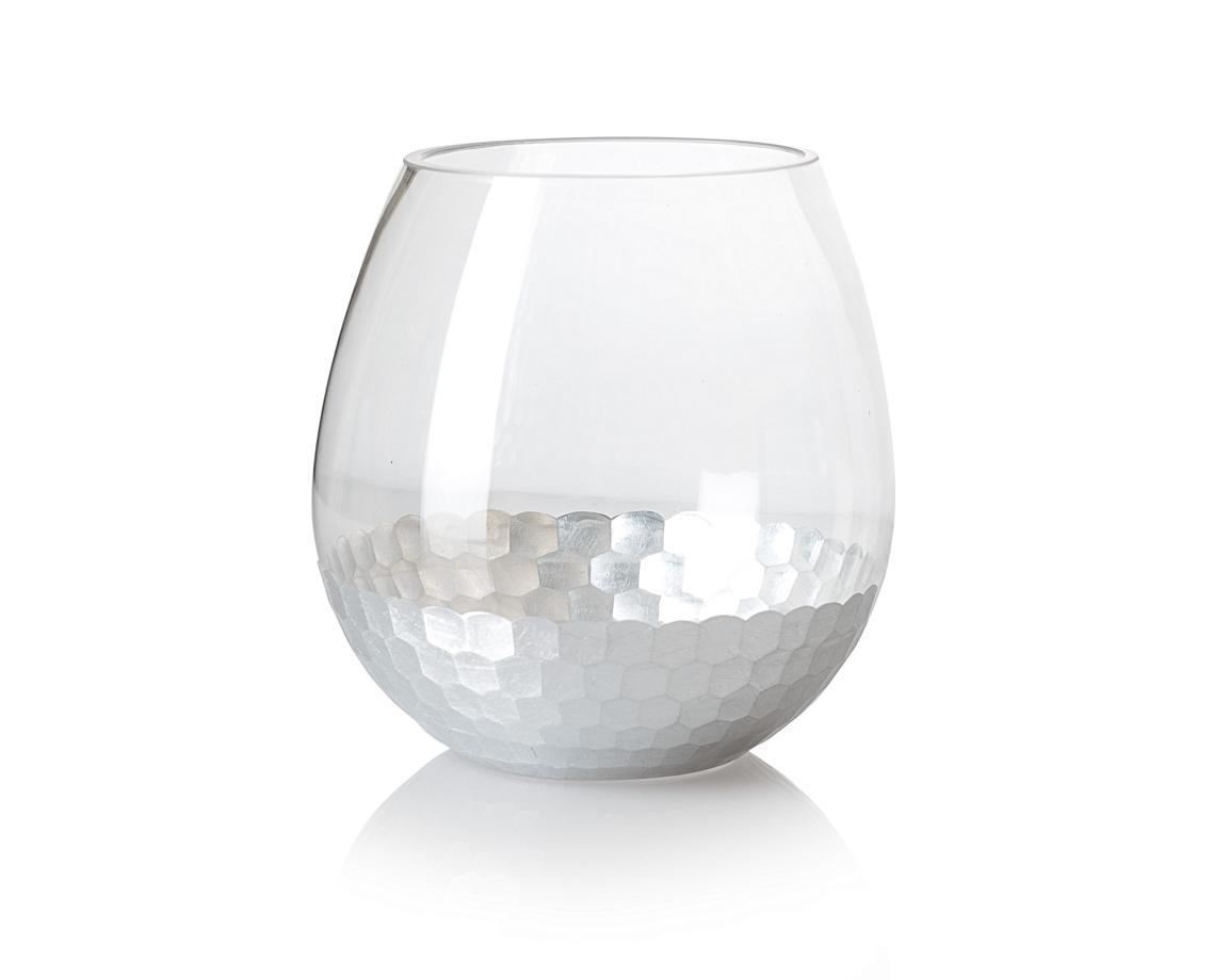 Small Silver Round Vase Oliver Bonas