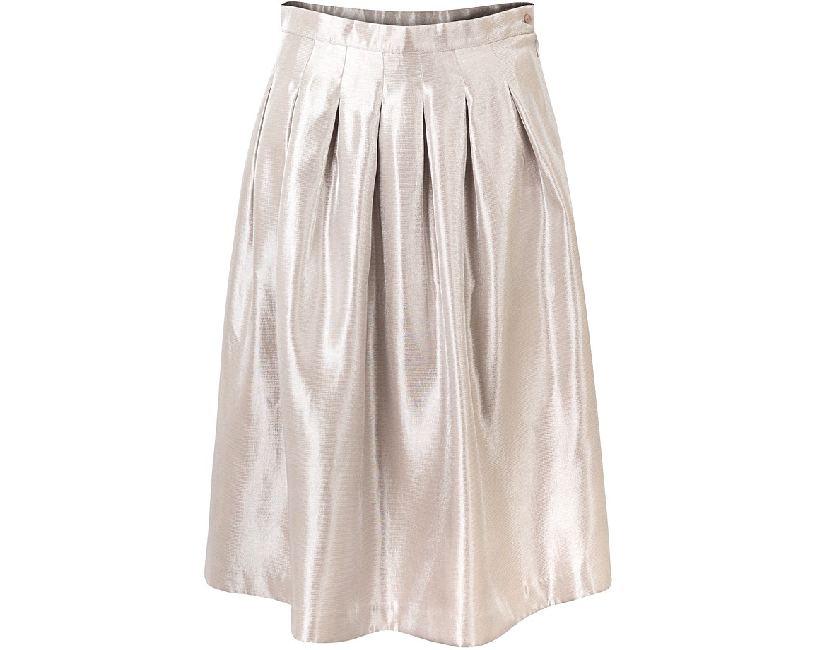 Gold Reflex Metallic Pleated Skirt | Oliver Bonas