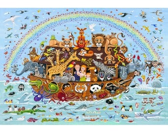 New Cra-Z-Art Round 350 Piece Jigsaw Puzzle ~ Noah's Ark by Joyart