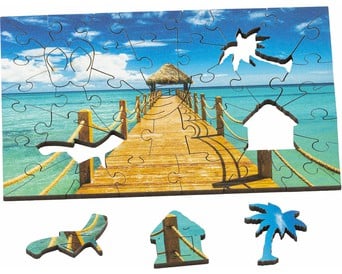 WENTWORTH WOODEN JIGSAW PUZZLE CHILDREN ON THE BEACH 40 Pieces SAME DAY SHIPPING 