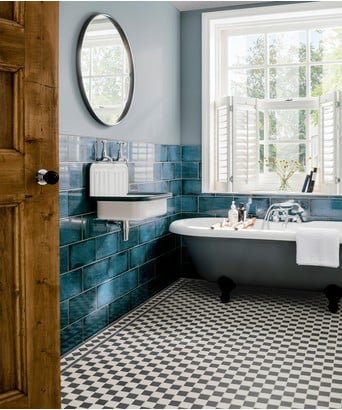 Catania Topps Tiles, Blue Tile Bathroom