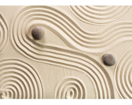 High Quality Wood Products Jigsaw Puzzle Zen State Sand, Rock, Flower