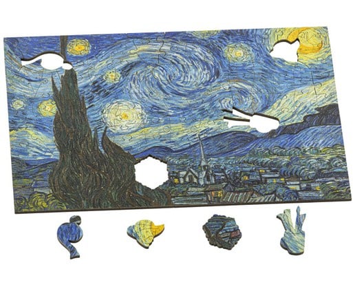 Van Gogh Chihuahua Wooden Jigsaw Puzzle
