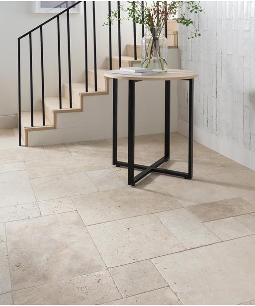 Travertine Flooring Ideas - Travertine Tile Flooring For Apartments In Sweden With Industrial Chic Decor