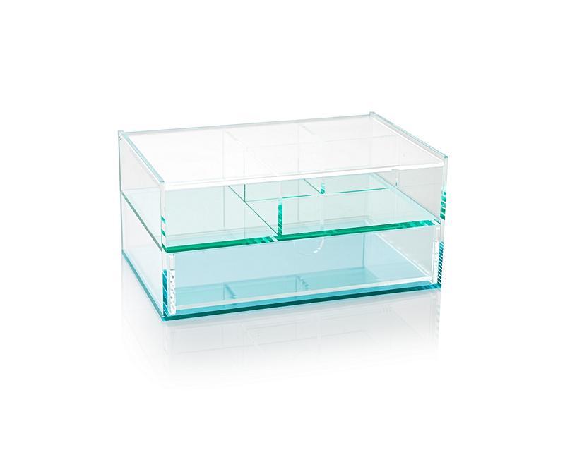 Blue Acrylic Storage Box with Drawers Oliver Bonas