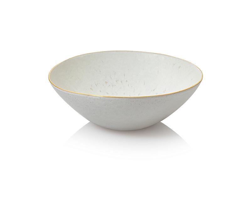 Aurelia White & Gold Serving Bowl Oliver Bonas