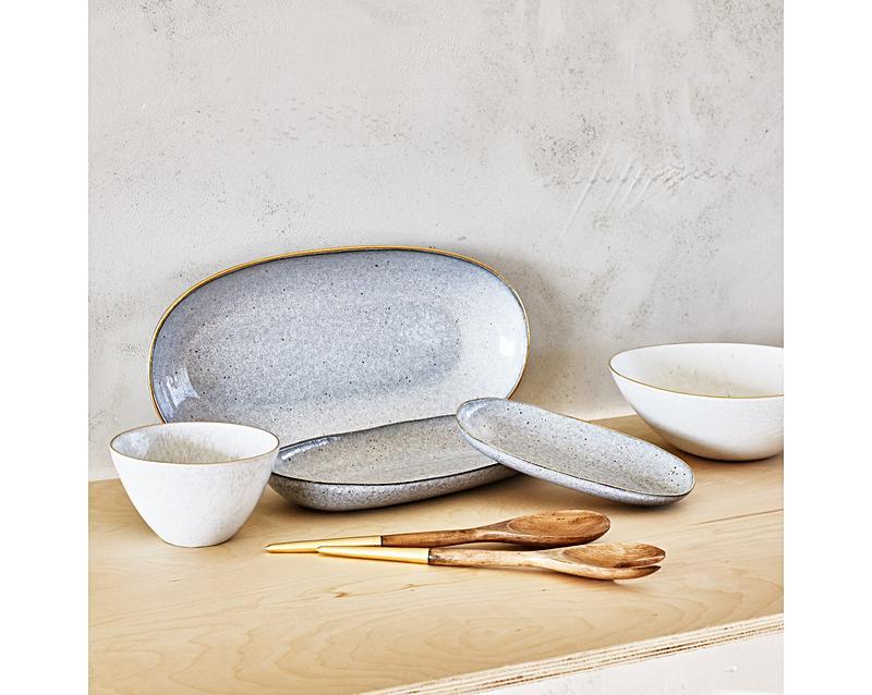 Aurelia White & Gold Serving Bowl Oliver Bonas